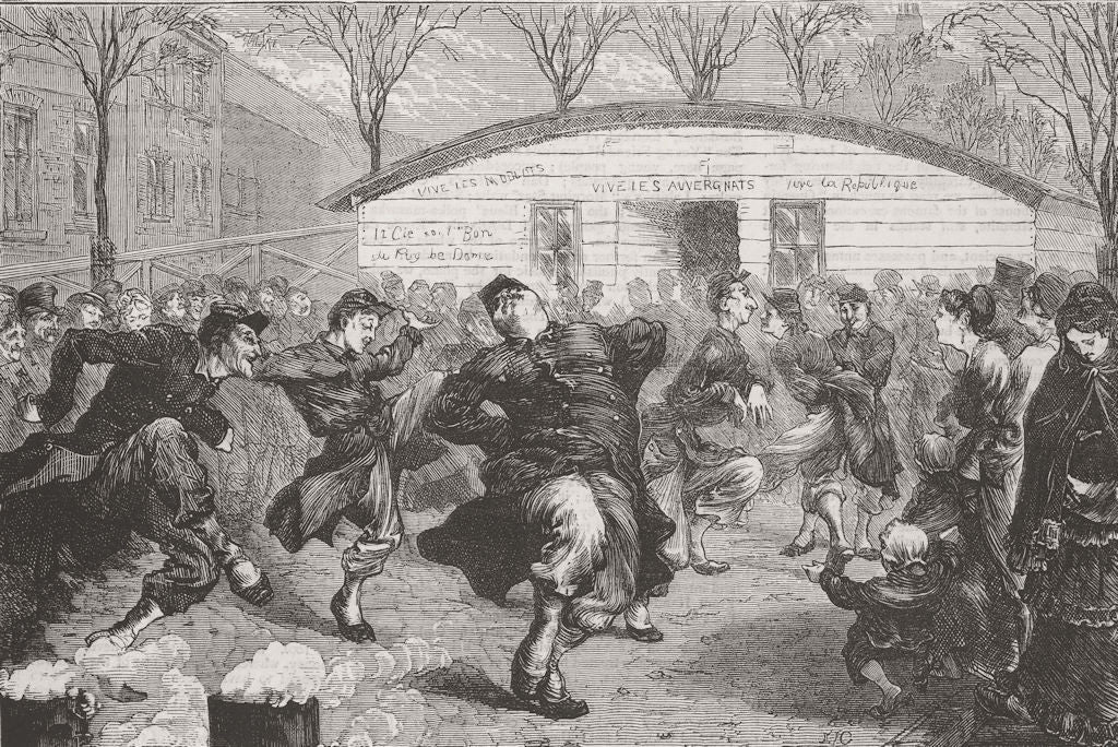 FRANCE. Dance of Moblots 1870 old antique vintage print picture